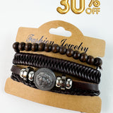 Pulsera cuero Pack x 3 Dante